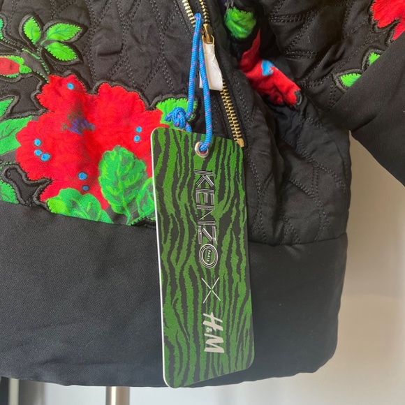 NWT KENZO x H&M Short Coat REVERSIBLE SILK KIMONO Quilted Bomber Jacket Medium - Picture 12 of 16